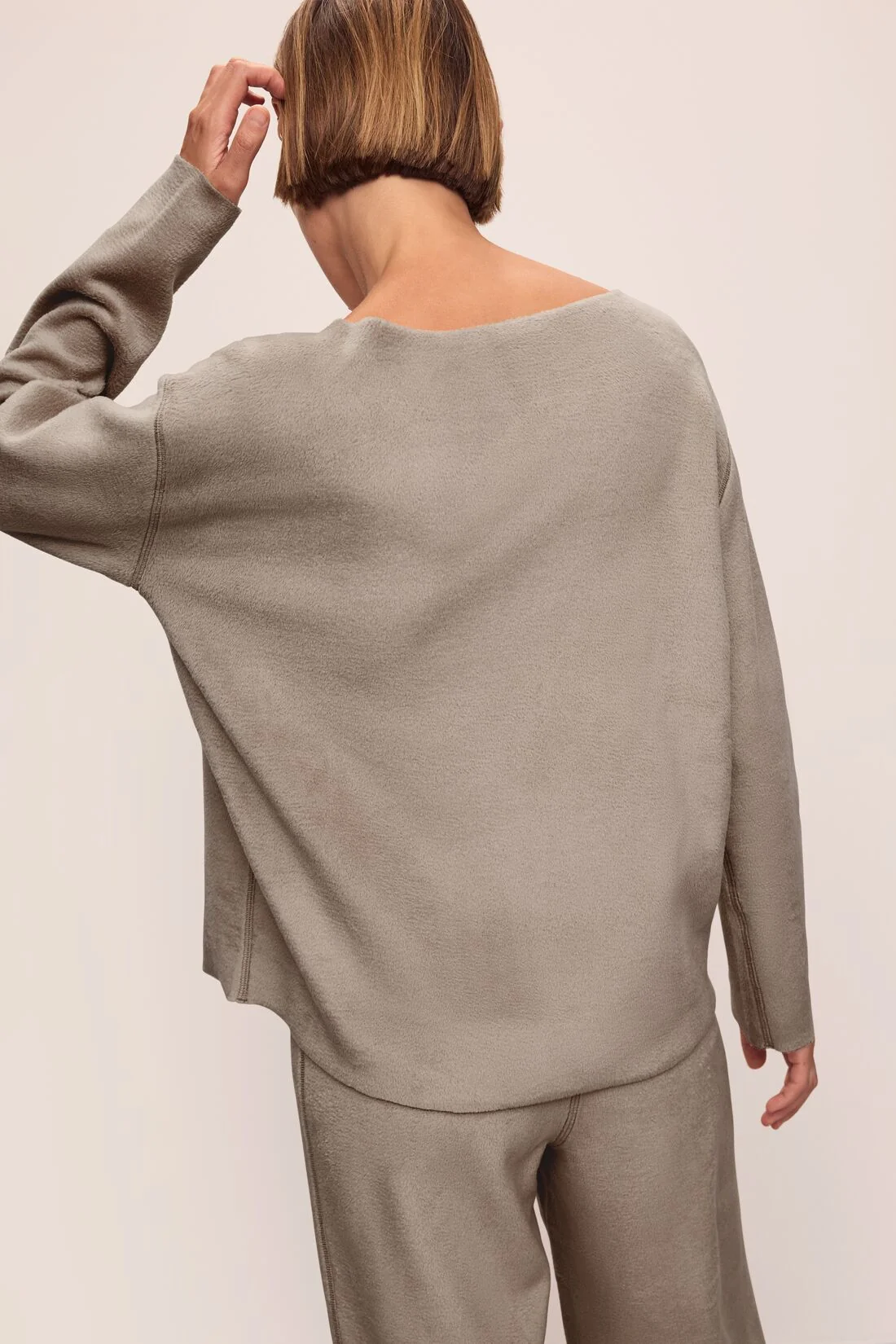 Reversible Plush Raw Edge Pullover - Image 4