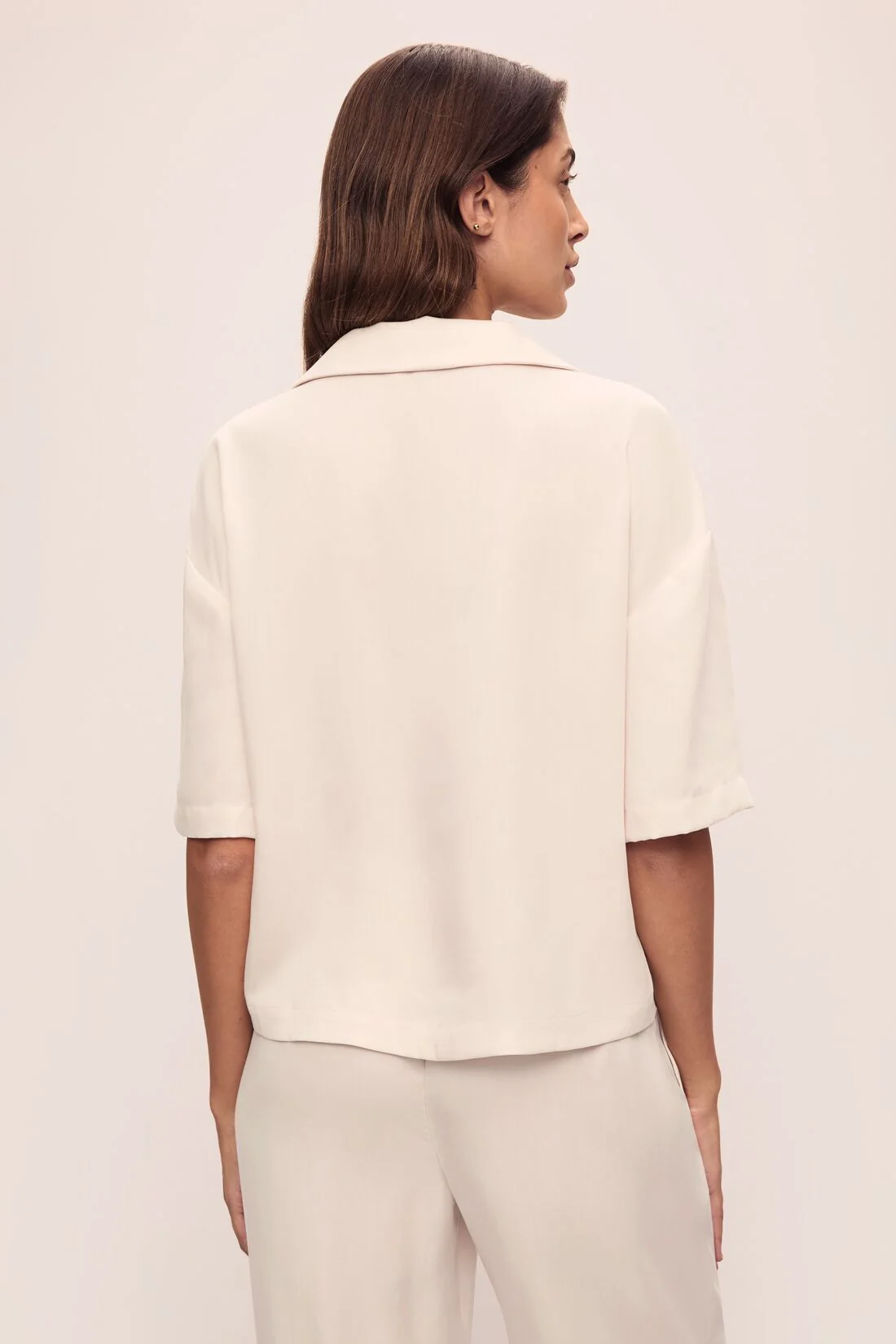 Tencel Woven Relaxed Button Front Top - Image 2