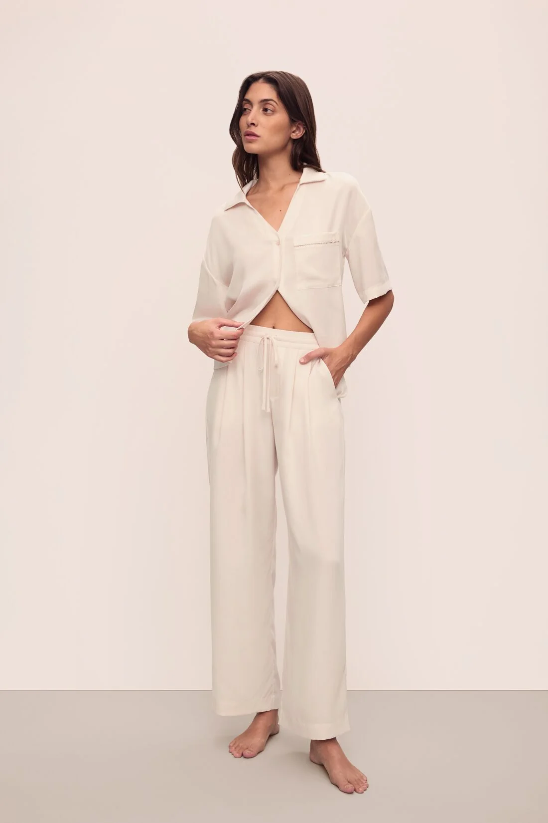Tencel Woven Relaxed Button Front Top - Image 4