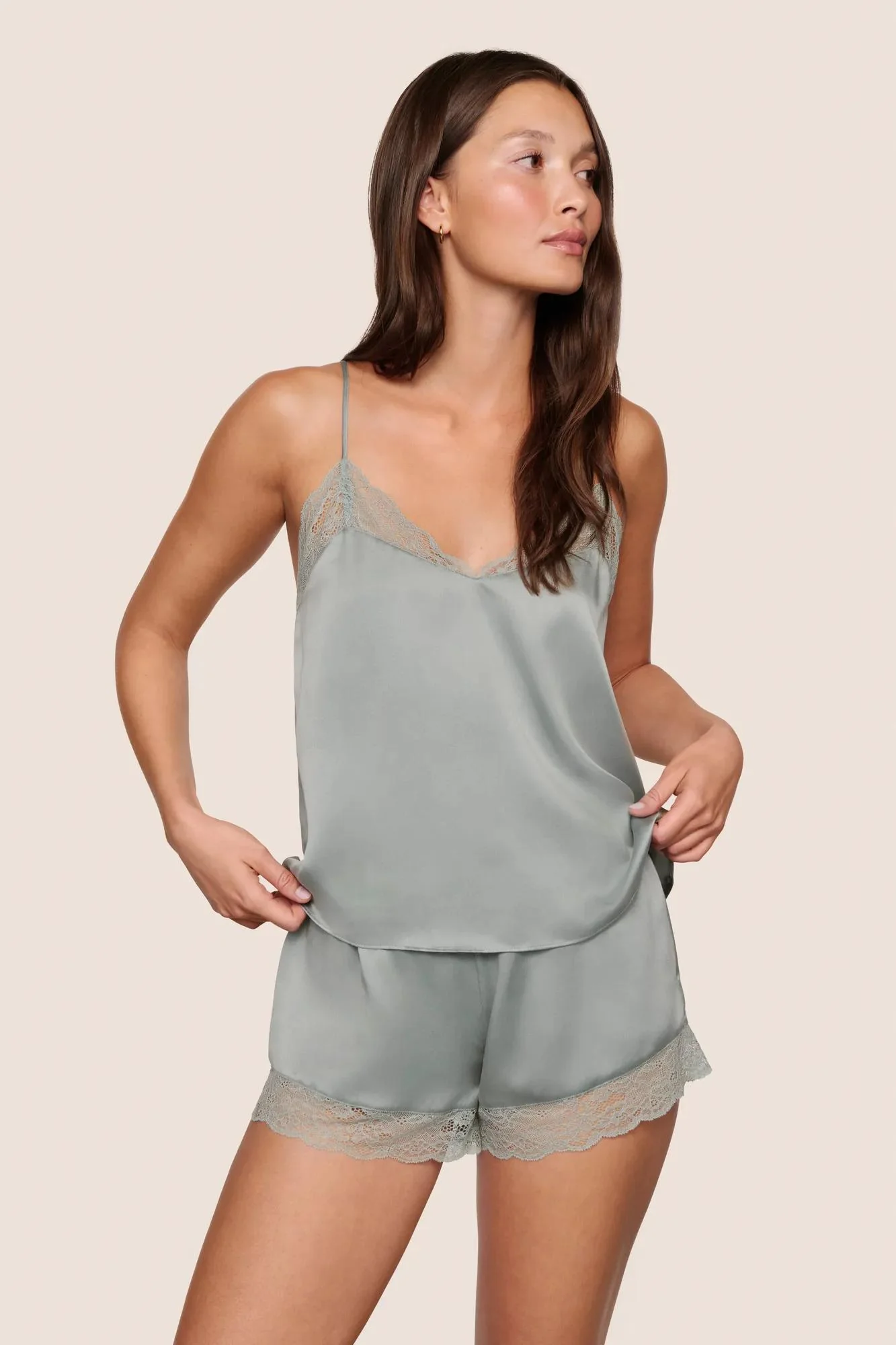 Washable Silk Lace Cami & Short Set - Image 2